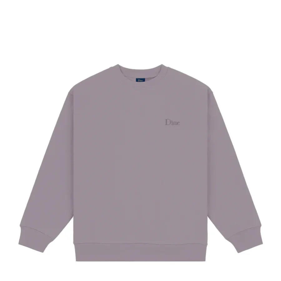 DIME - CLASSIC SMALL LOGO CREWNECK PLUM GREY