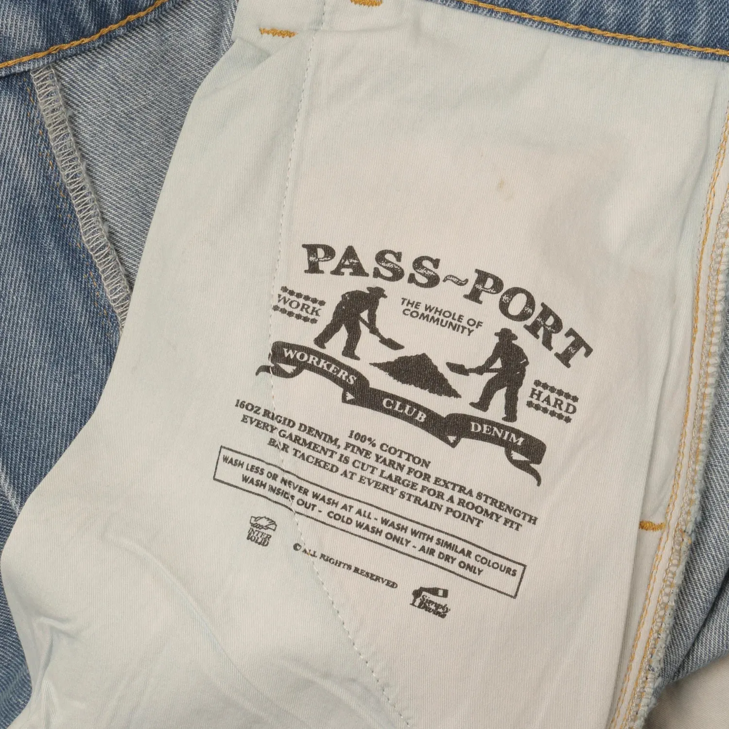 PASSPORT - WORKS CLUB JEAN - WASHED LIGHT BLUE